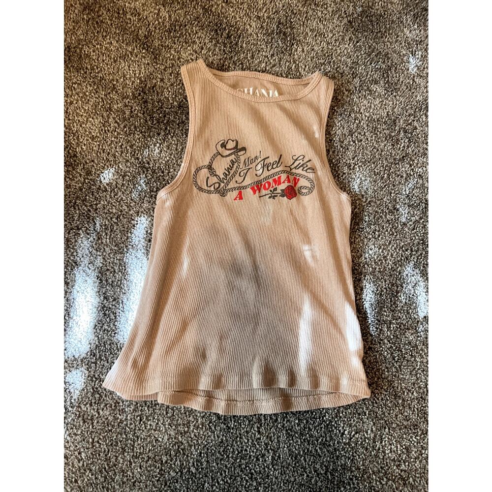 Vintage Shania Twain “Man! I Feel Like a Woman” Graphic Ribbed Tank Top – Size S